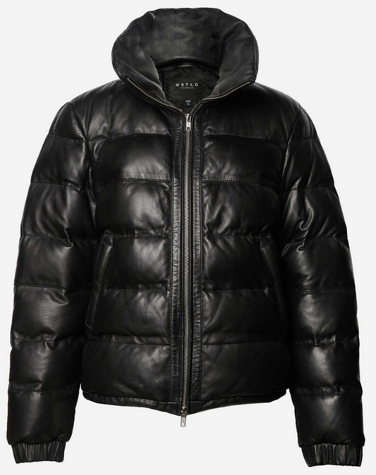 mens puffer leather jackets
