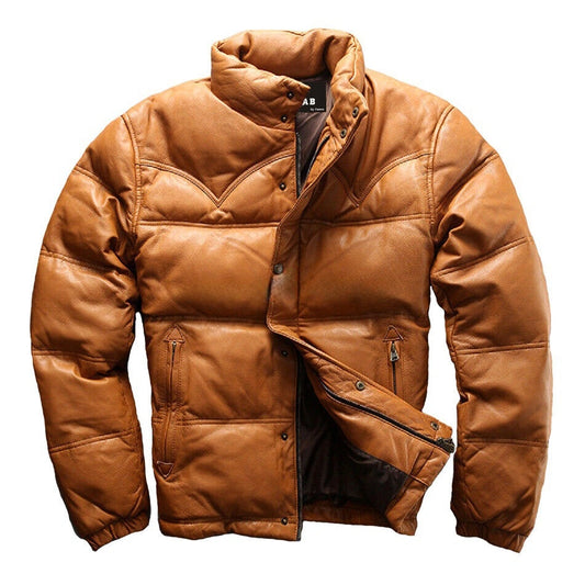 Designer Leather Puffer Jackets