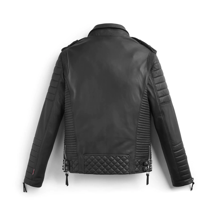 Buy Best Quality New Style Fashion Black Biker Leather Motorbike Jacket For Men