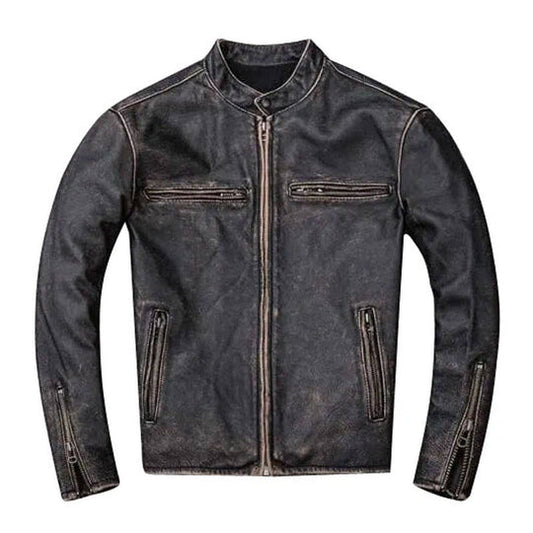 Purchase Best 100%High Quality Mens Vintage Black Leather Motorcycle Jacket