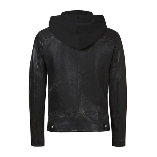 High Quality New Style Fashion Black Leather Biker Jacket For Men