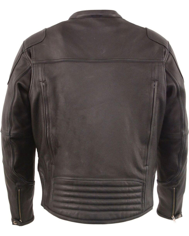 High Quality New Style Fashion Men's Black Cool Tec Leather Biker Jacket