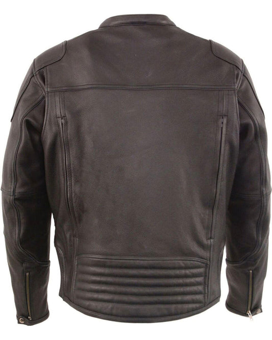 High Quality New Style Fashion Men's Black Cool Tec Leather Biker Jacket