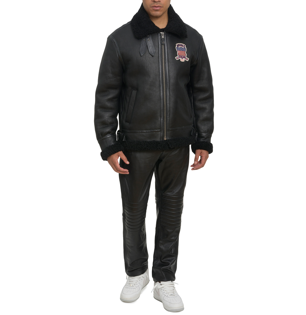 Hot Sale: Avirex B3 Black Leather Shearling Jackets Now!