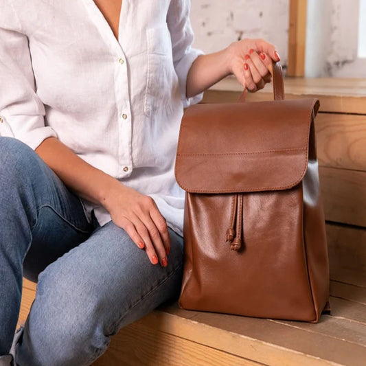 Buy Best Leather backpack women Soft leather backpack Brown backpack Handmade For Sale