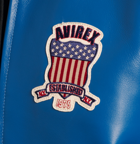 Avirex Fashion Aviator Bomber Teal Leather Jackets