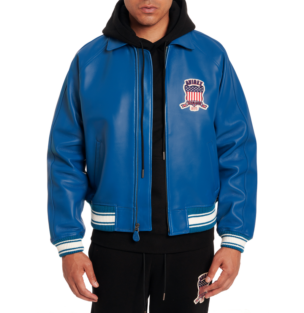 Blue Leather Jacket