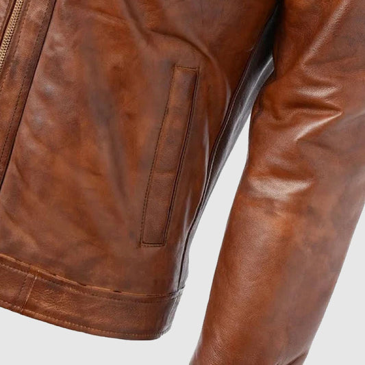 new mens beown leather jacket for sale