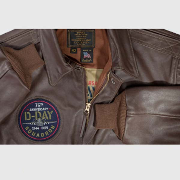 Purchase Best Aviator Leather 75th Anniversary Limited Edition D-Day Jacket For Sale