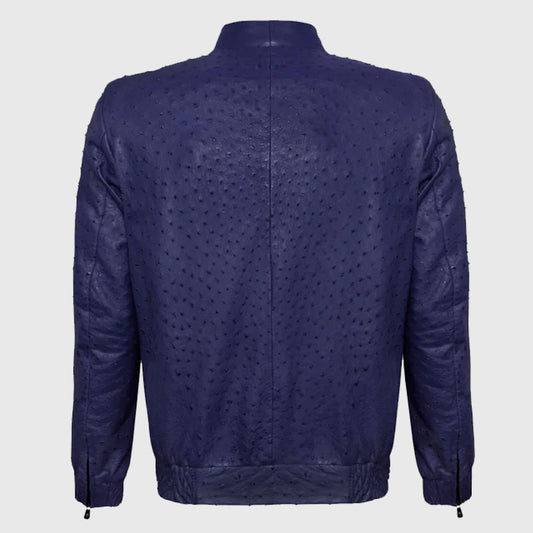 Buy Best Fashion Genuine Premium Purple Ostrich Leather Biker Jacket For Sale