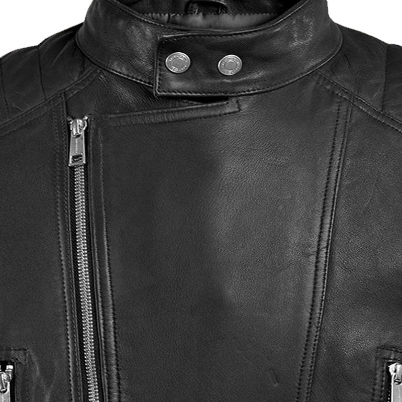 Purchase Best Genuine Quality Shotgun Fashion Black Moto Biker Leather Jacket For Sale