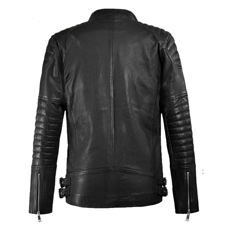 Purchase Best Genuine Quality Shotgun Fashion Black Moto Biker Leather Jacket For Sale