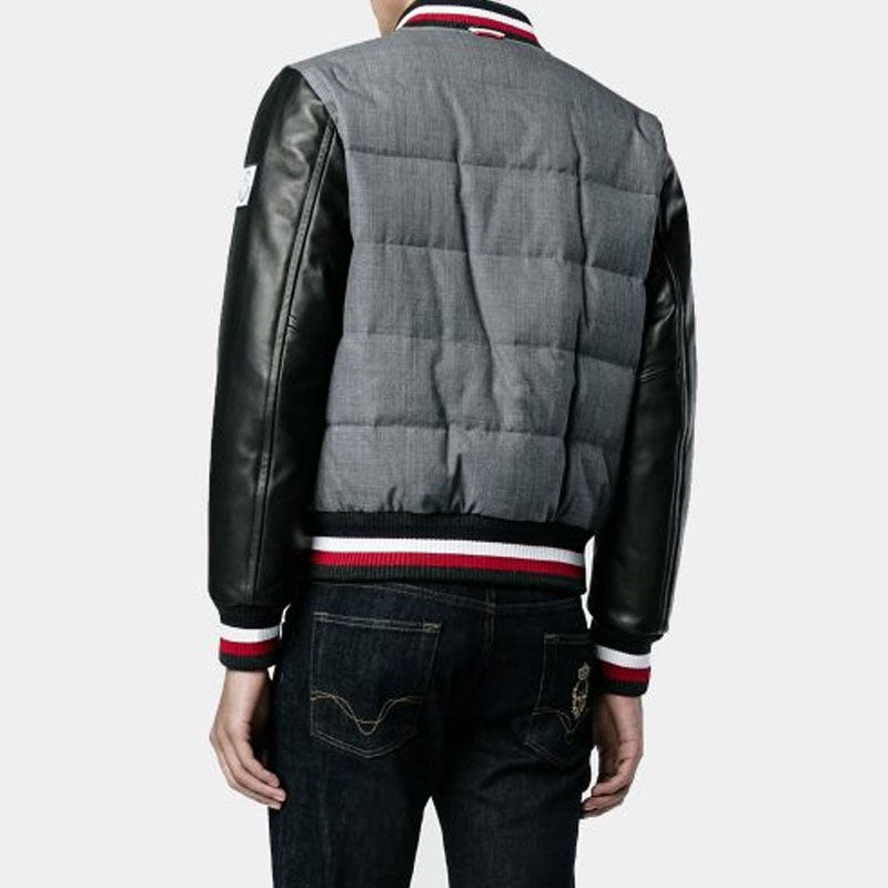 Buy Best Looking Baseball Player Moncler Gamma Blue Varsity Letterman Jacket For Sale