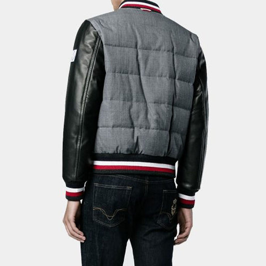Buy Best Looking Baseball Player Moncler Gamma Blue Varsity Letterman Jacket For Sale