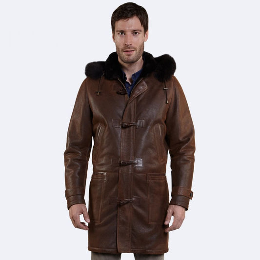Buy Best Warm Winter Marshall Sheepskin Leather Coat For Sale