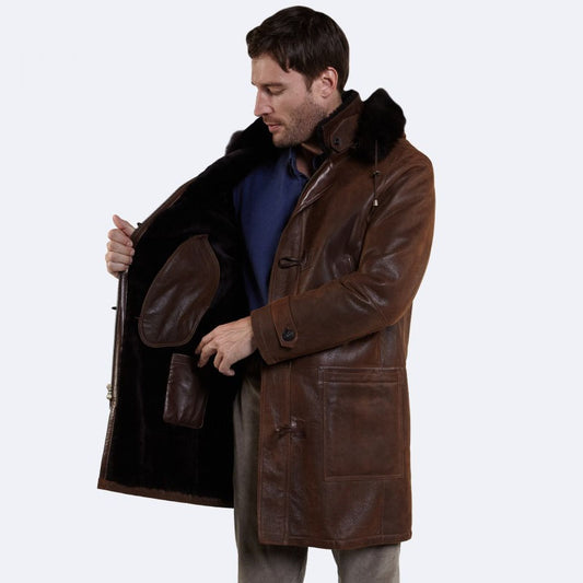 Buy Best Warm Winter Marshall Sheepskin Leather Coat For Sale