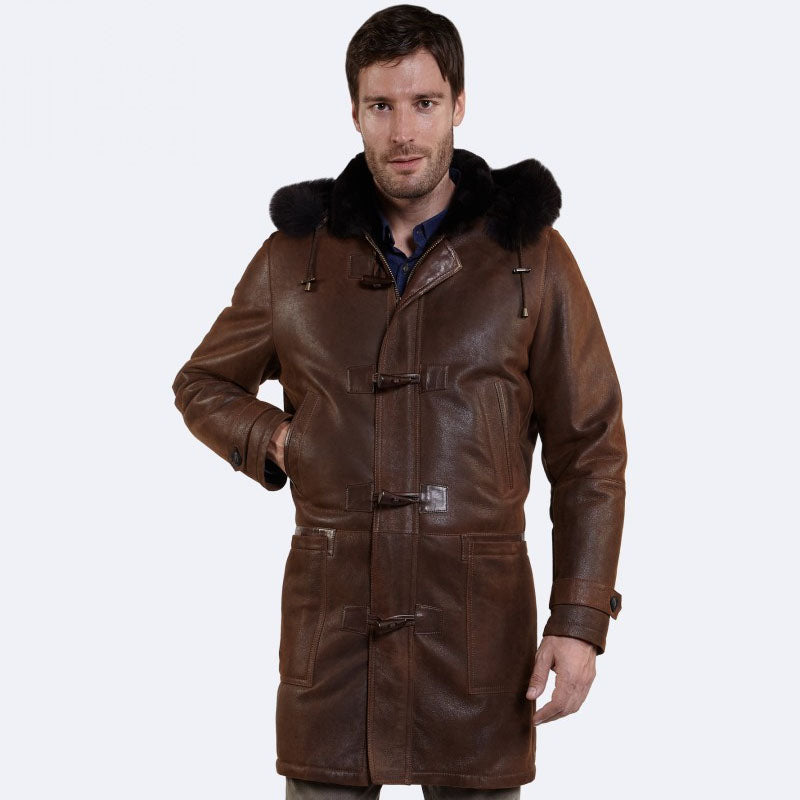Buy Best Warm Winter Marshall Sheepskin Leather Coat For Sale