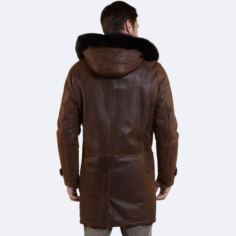 Buy Best Warm Winter Marshall Sheepskin Leather Coat For Sale