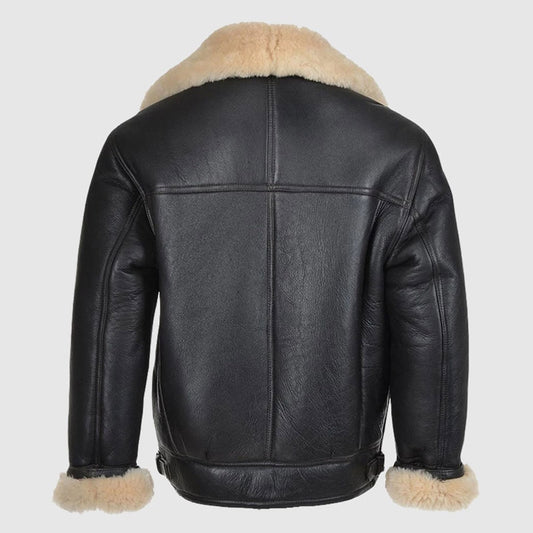 Buy B3 Flying Bomber Aviator Pilot Sheepskin Shearling Leather Coat For Christmas Sale