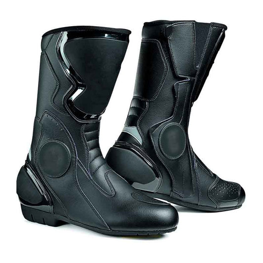 Buy Best Black High Genuine Quality Motorbike Sports Leather Shoes For Sale