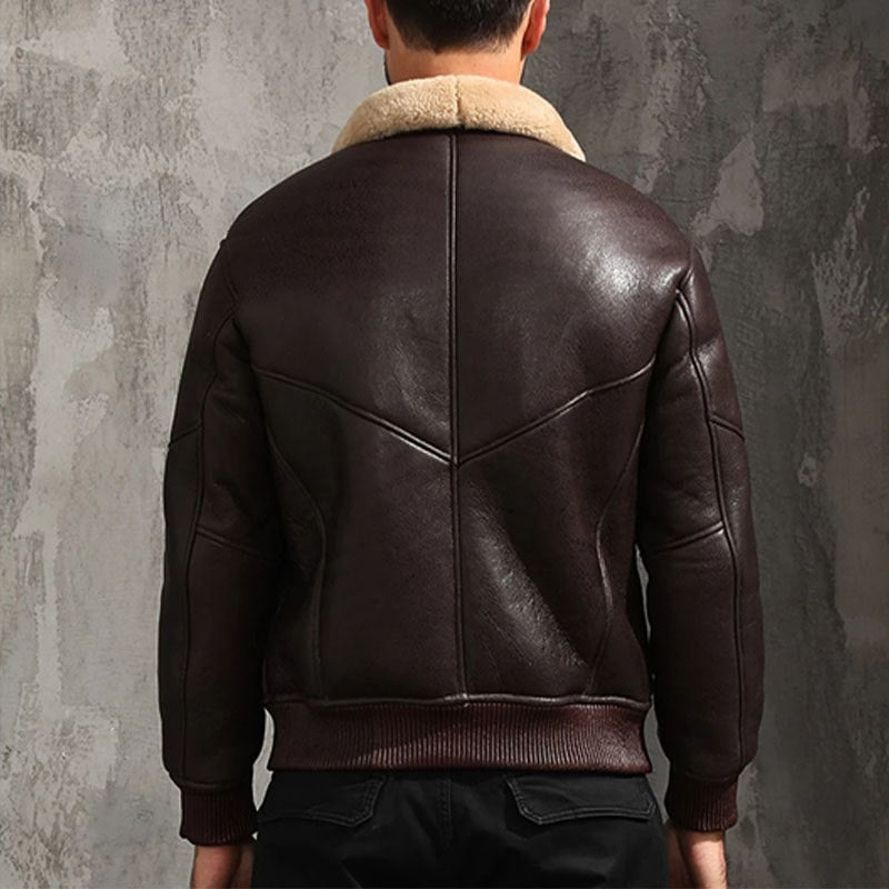 Buy Best LUHAYESA Genuine Leather Sheepskin Fur Shearling Clothing Men