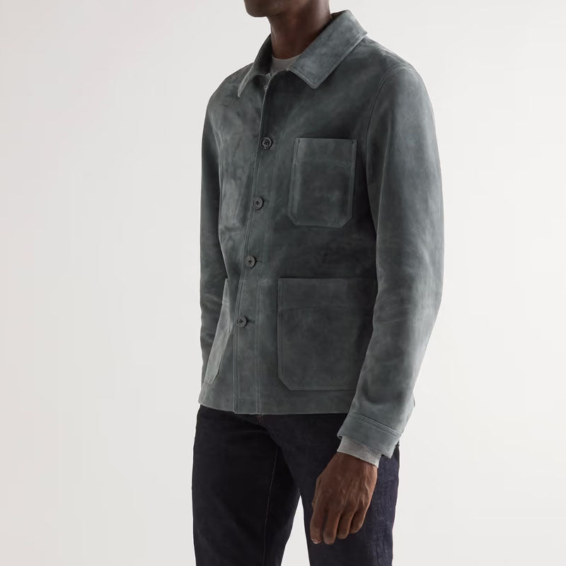 Buy Best Looking Style Genuine Suede Chore Leather Jacket For Christmas Sale