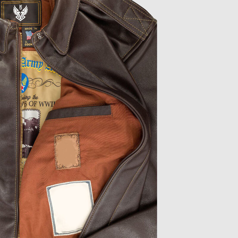 Purchase Best Style Aces and Eights Flight Brown Leather Jacket Special For Christmas Sale