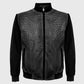 Buy Best Genuine Style Black Suede & Ostrich Leather Blouson Jacket