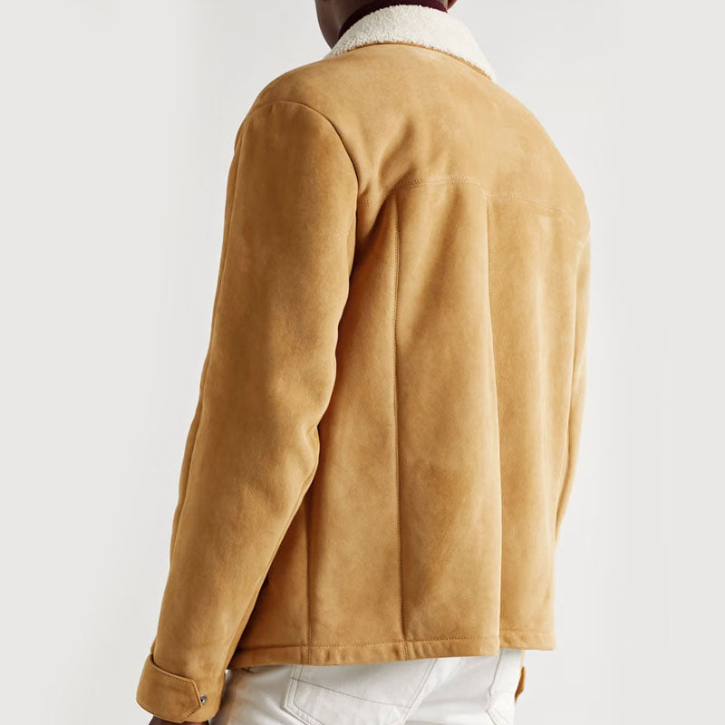 Ravel Stone Shearling Leather Suede Jacket