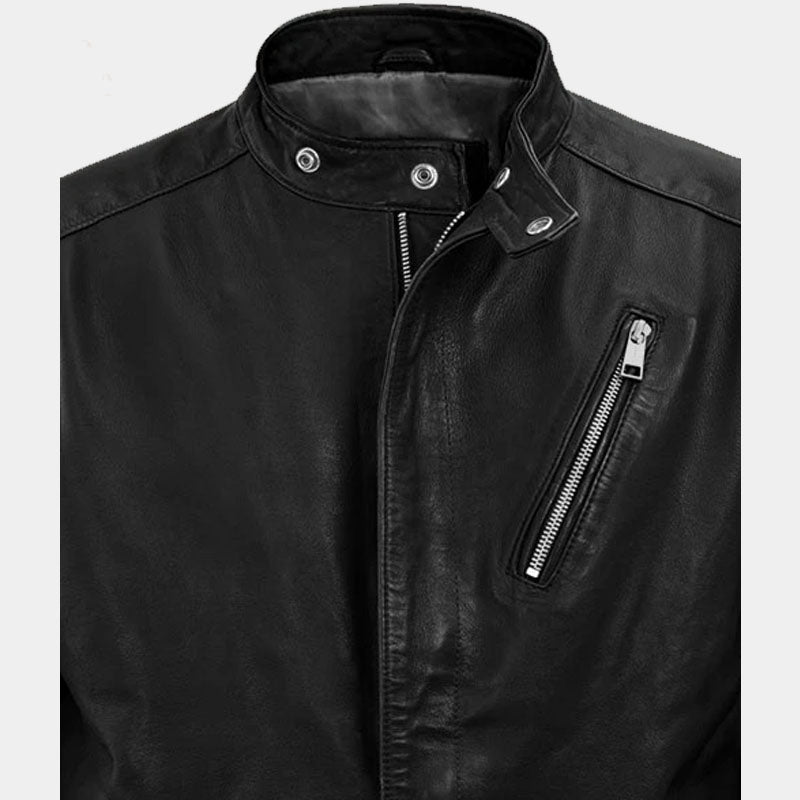 Buy Best Style Boys Genuine Leather Moto Road Black Biker Leather Jacket For Sale