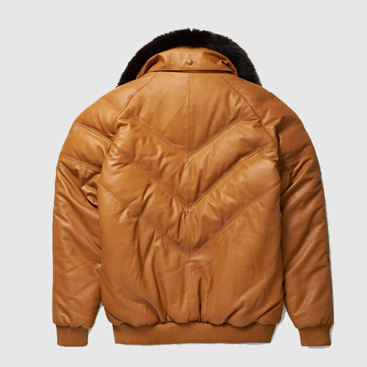 Buy Best Brown Bubble Leather Jacket In Discount Prices