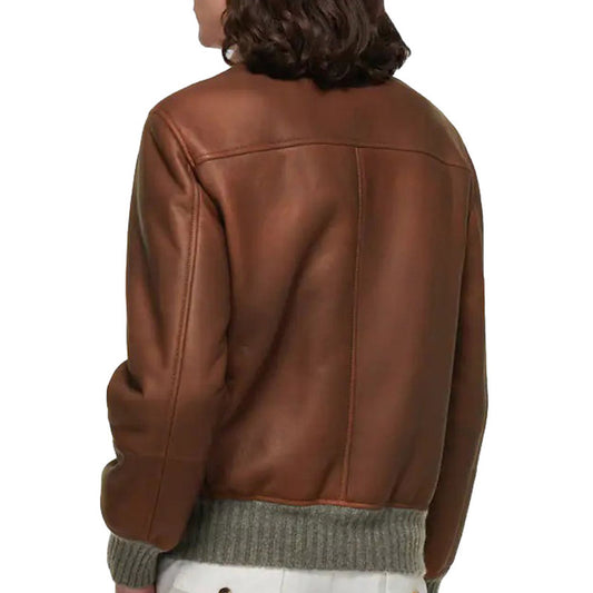 Purchase Best Winter Warm Leather Shearling-Lined B3 Bomber Sheepskin Jacket
