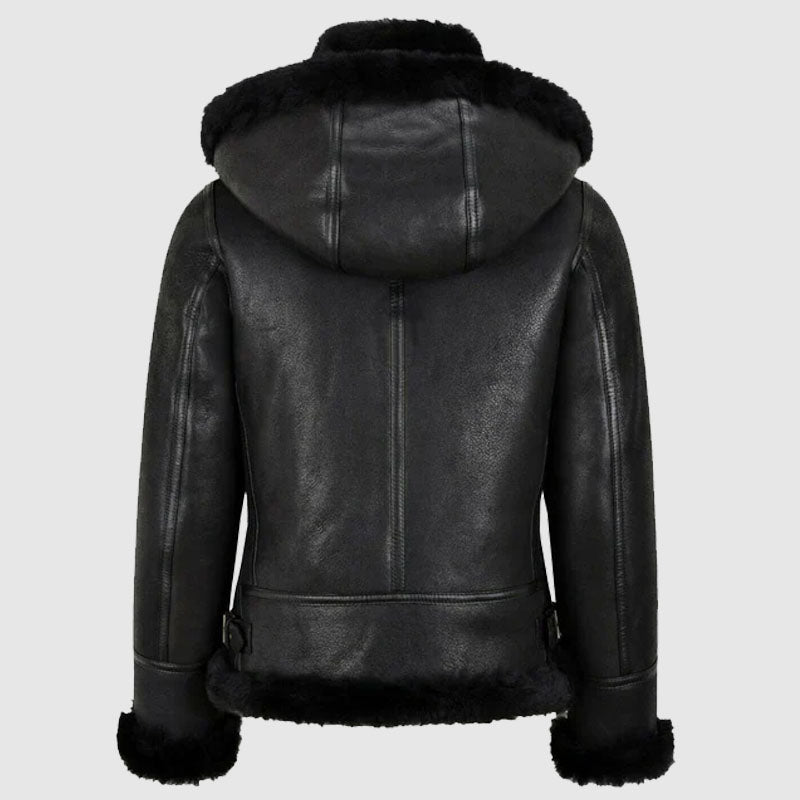 Buy Best Women Sheepskin B3 Bomber Hooded Aviator Bomber Jacket Women For Sale
