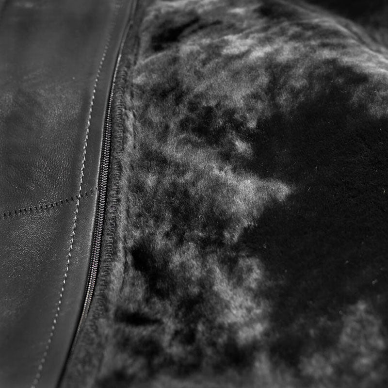 Buy Genuine Black Style Winter Shearling Python Leather Flight Jacket For Sale