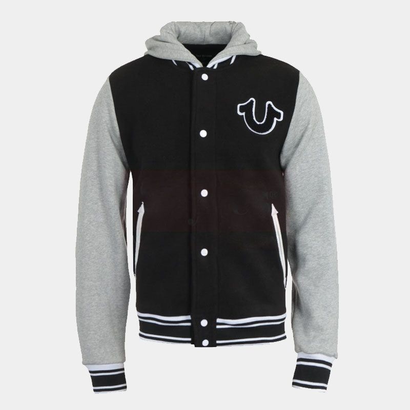 Buy Genuine RFX Best High Quality Style Hooded Varsity Black Jacket For Sale