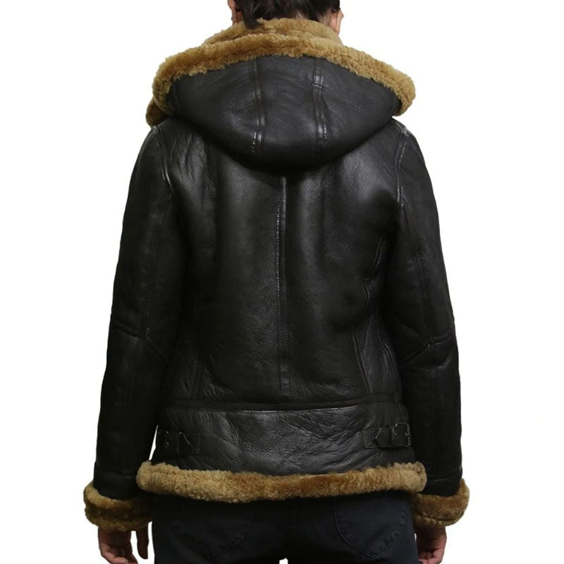 Buy Genuine Style Of Women Winter B3 WW2 Aviator Flying Hooded Jacket For Sale