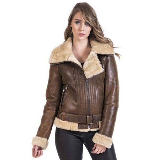 Buy New Best Style B3 Bomber Jacket Womens Shearling Aviator For Sale