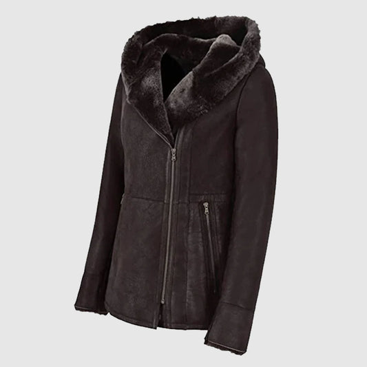 Buy New Style Aviator Bomber Hooded Jacket Women Coat For Winter Season