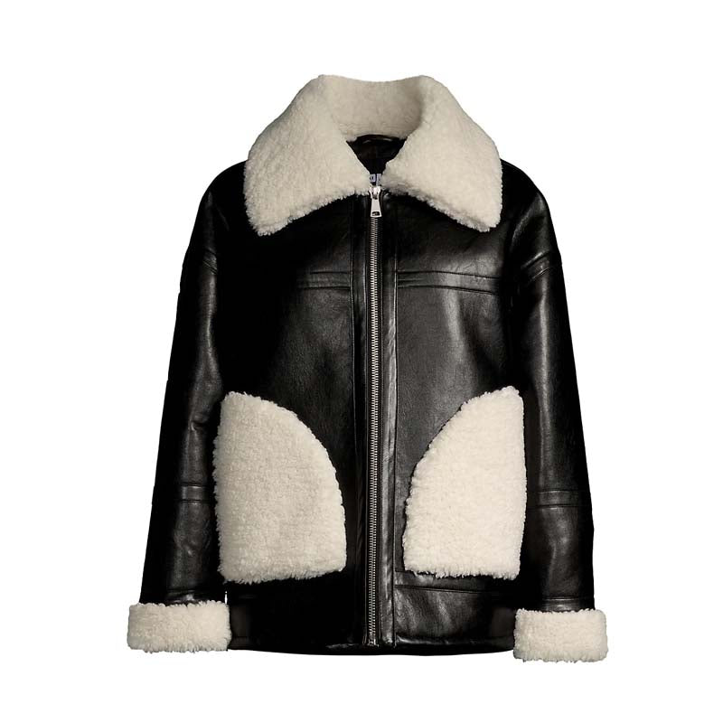 Catalina Faux Leather & Shearling Jacket