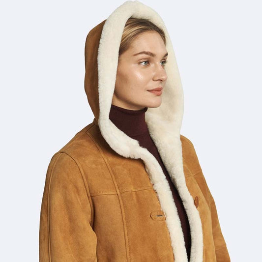 Celeste Tan Shearling Coat