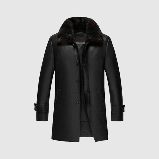 new mens leather long coat online shop