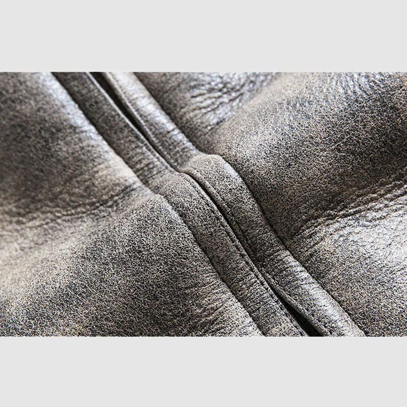 New 2022 Men Genuine High Quality Shearling Leather Jacket Mens Short Winter Sheepskin Jacket