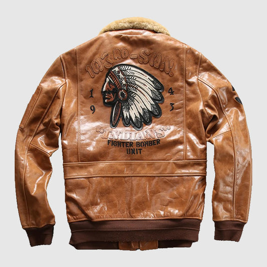 Buy Genuine A2 Flight Brown Leather Bomber Jacket G-1 Pilot Jackets