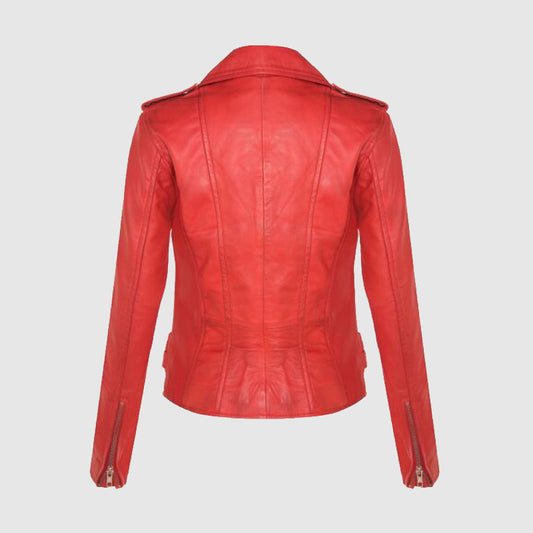 Ladies Leather Biker Jacket