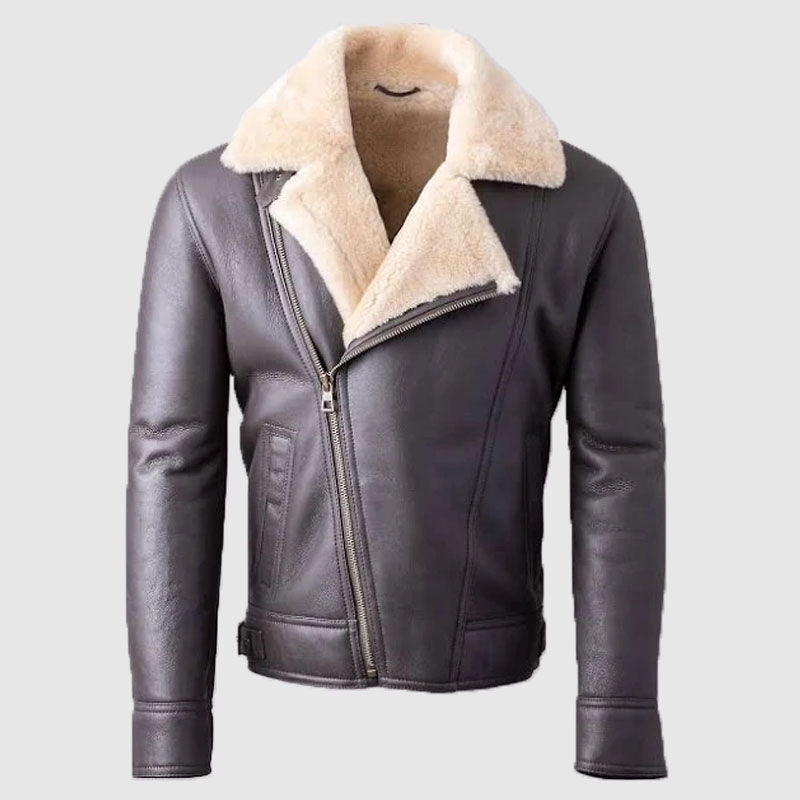 New Shearling Leather Jacket With Cheap Price