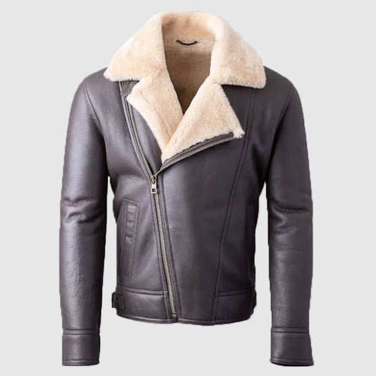 New Shearling Leather Jacket With Cheap Price