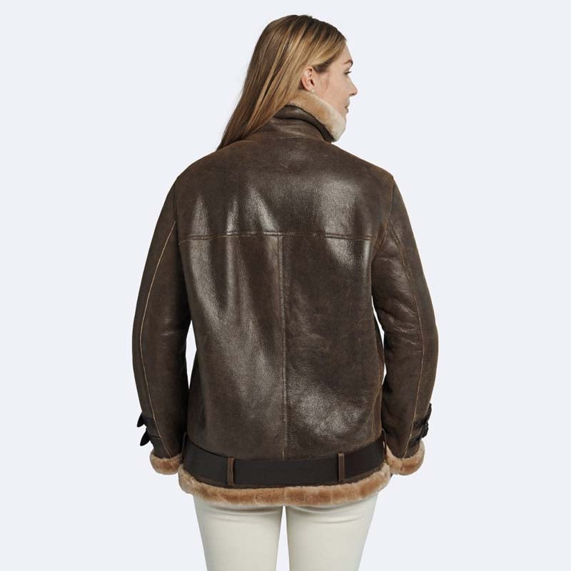 Lindsay Espresso Shearling Coat