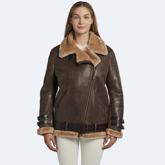 Lindsay Espresso Shearling Coat