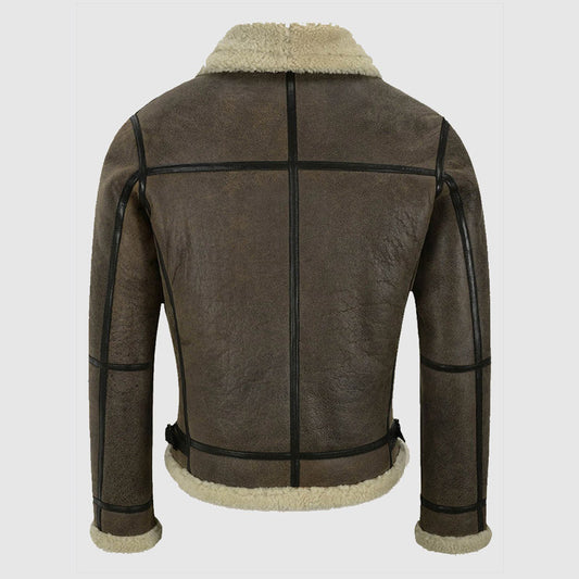 Men Best Christmas Looking Winter B3 Brown Air Force Shearling Jacket For Sale