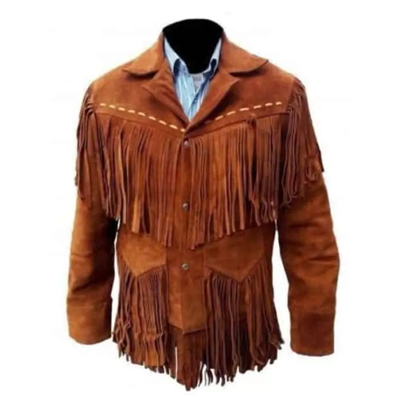 Men Buy Best Biker Fashion Style Western Suede Leather Cowboy Jacket For Sale
